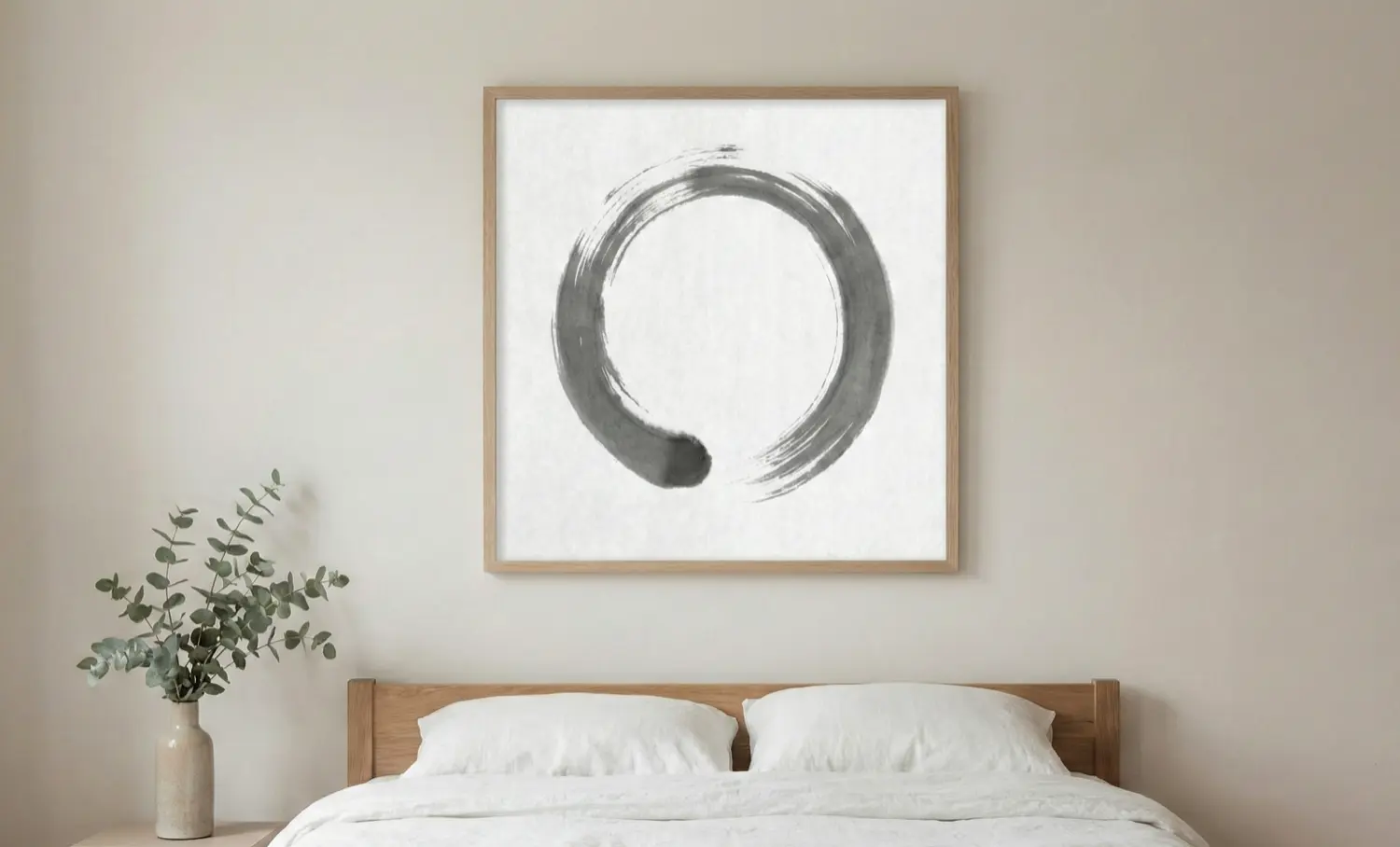 A calming Enso (Zen Circle) artwork suitable for a bedroom